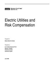 Electric Utilities and Risk Compensation - Edison Electric Institute