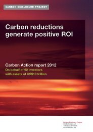 Carbon reductions generate positive ROI - Carbon Disclosure Project