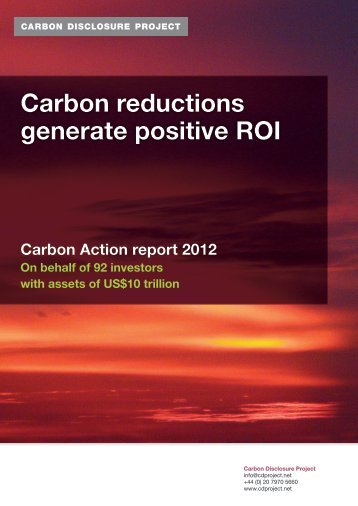 Carbon reductions generate positive ROI - Carbon Disclosure Project