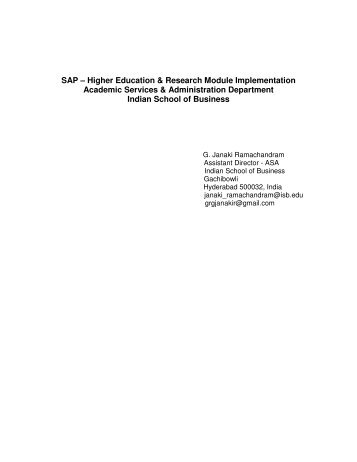 SAP – Higher Education & Research Module Implementation ...