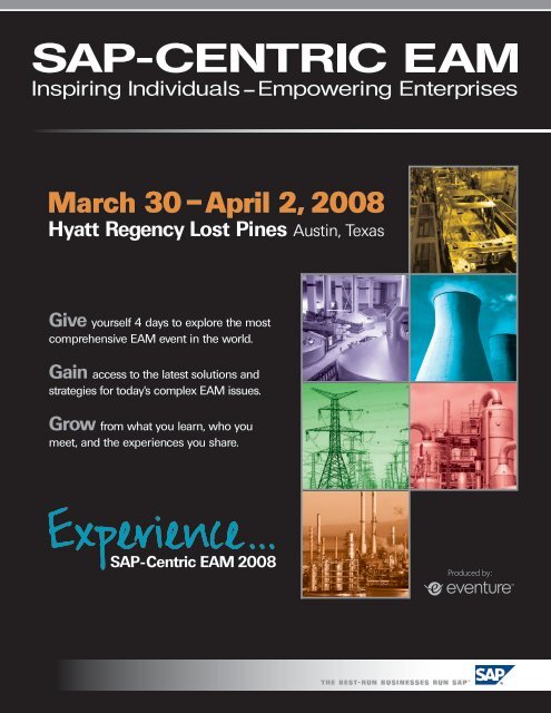 March 30 – April 2, 2008 - SAP-Centric EAM