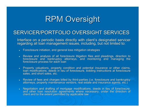 Resolution Portfolio Management & Oversight - RPM Oversight