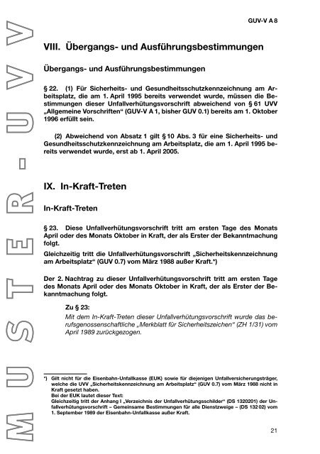 GUV-V A8 - Sicherheitstechnische Dienste und Umweltschutz