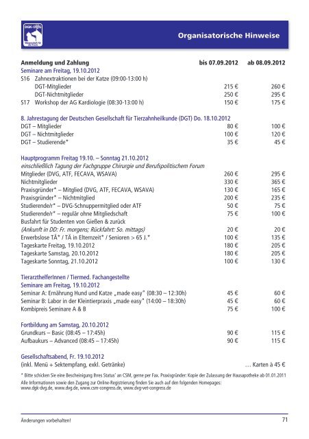 Vet-Congress 10. - 13. Nov. 2011 Estrel Convention Center, Berlin ...