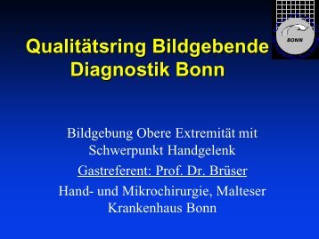 Bildgebung Obere Extremität mit Schwerpunkt Handgelenk