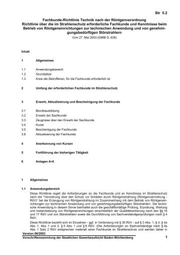 Fachkunde-Richtlinie Technik nach der Röntgenverordnung ...