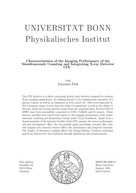 UNIVERSIT . . AT BONN Physikalisches Institut - Prof. Dr. Norbert ...