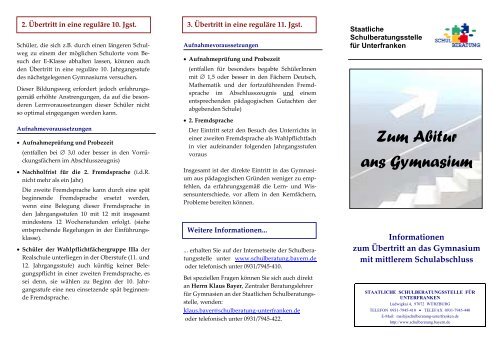 Flyer der Schulberatungsstelle - Staatliche Schulberatung in Bayern