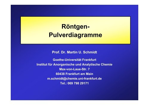 Röntgen- Pulverdiagramme - Institut für Anorganische und ...