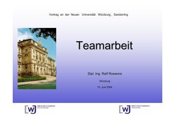 Vortrag Teamarbeit - Wirtschaftsjunioren Würzburg