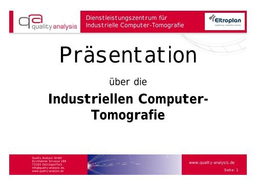 Industriellen Computer- Tomografie - Eltroplan