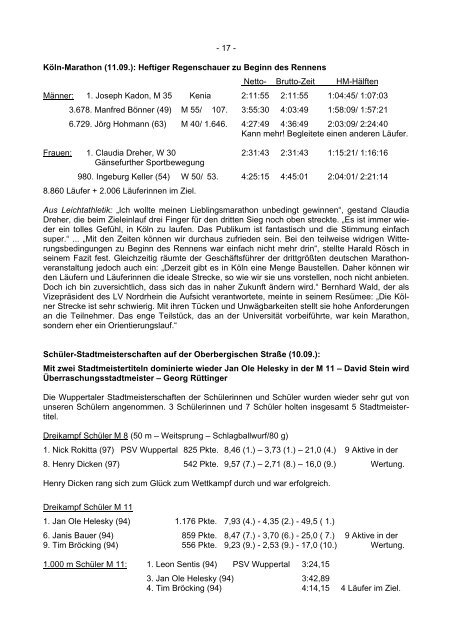 Info - Nr. 87 (Ausgabe Dezember 2005) - LC Wuppertal