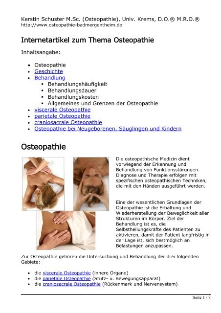 Artikel Als Pdf Kerstin Schuster M Sc Osteopathie