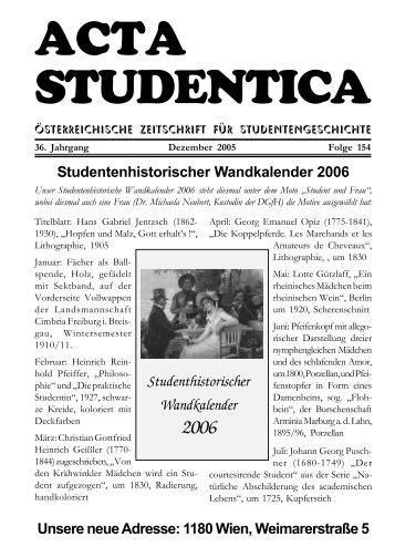 acta studentica - Österreichischer Verein für Studentengeschichte