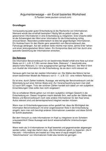 Manual Argumenten-Waage - Paulsen-Consult