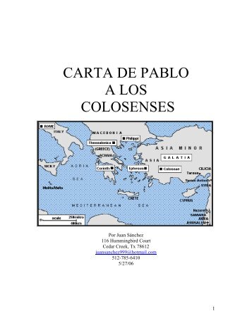 CARTA DE PABLO A LOS COLOSENSES