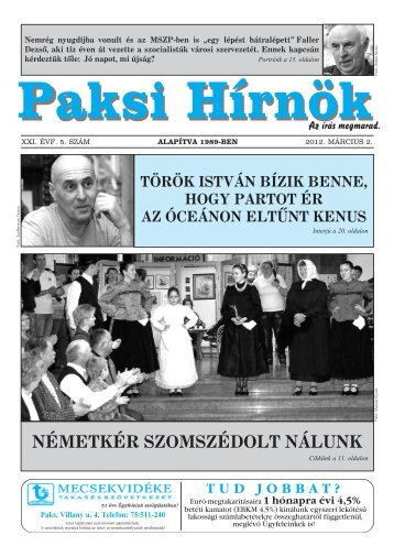 NÉMETKÉR SZOMSZÉDOLT NÁLUNK - Paksi Hírnök