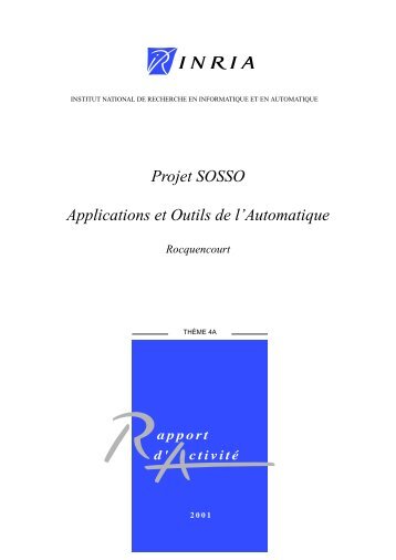 Projet SOSSO Applications et Outils de l'Automatique - Inria - 2011 ...
