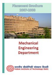 Mechanical Engineering - Training & Placement, IIT Delhi - Indian ...