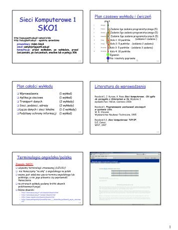 Sieci Komputerowe 1 - pjwstk