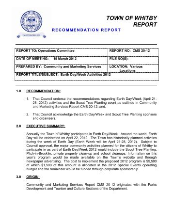 report cms 20-12 - Town of Whitby
