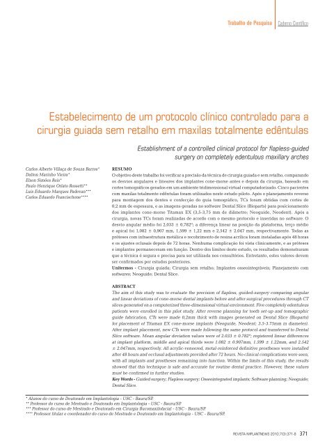 7520-Revista V.7-n.3.indd - CLINICA DE ESTOMATOLOGIA ...