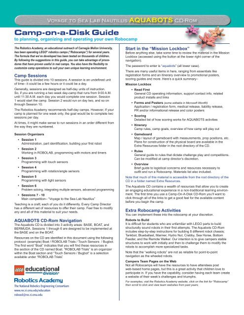 Camp-on-a-Disk Guide - Robotics Academy - Carnegie Mellon ...