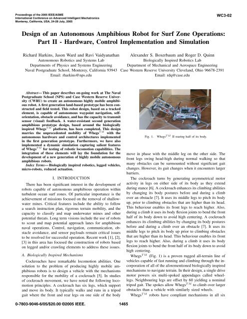 Design of an Autonomous Amphibious Robot for Surf - index - Naval ...