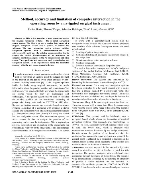 Method, Accuracy and Limitation of Computer Interaction in ... - Lirmm