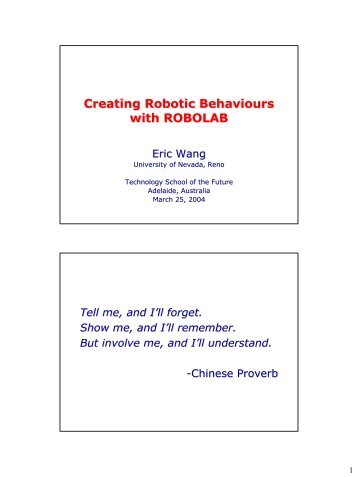 Creating Robotic Behaviours with ROBOLAB