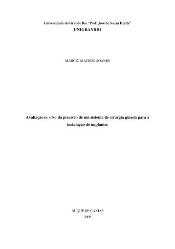 UNIGRANRIO Avaliação in vitro da precisão de um sistema de ...