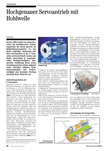 Hochgenauer Servoantrieb mit Hohlwelle - Harmonic Drive AG