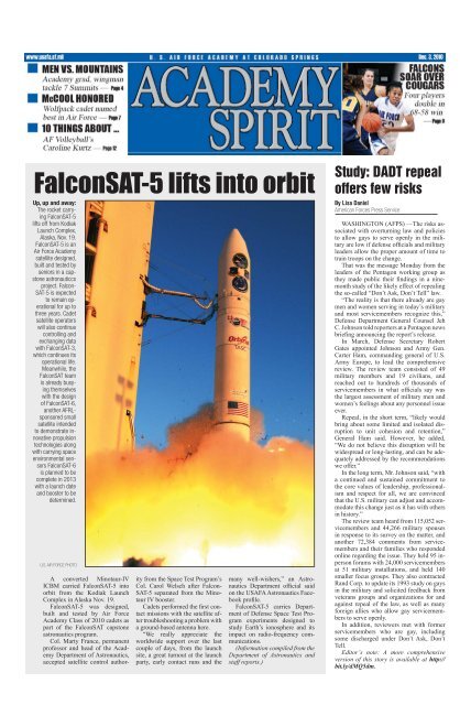 FalconSAT-5 lifts into orbit - United States Air Force Academy