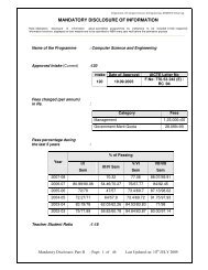 MANDATORY DISCLOSURE OF INFORMATION - SDMCET