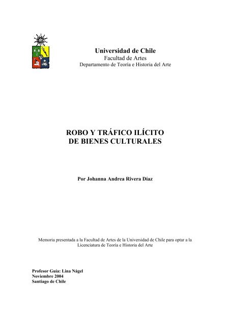 robo y tráfico ilícito de bienes culturales - Tesis Electrónicas ...