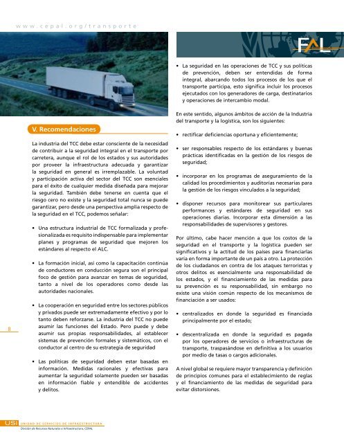 Seguridad en la operación del transporte de carga carretero - Cepal