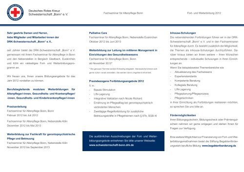 Fort- und Weiterbildung 2012 Fachseminar für Altenpflege Bonn ...