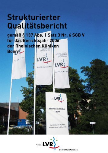 Qualitätsbericht 2006 - LVR-Klinik Bonn - Landschaftsverband ...