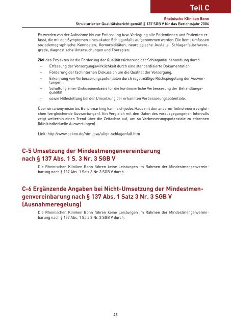 Qualitätsbericht 2006 - LVR-Klinik Bonn - Landschaftsverband ...