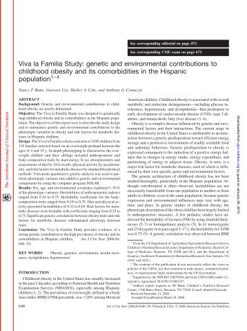 Viva la Familia Study - American Journal of Clinical Nutrition ...