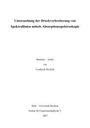 Untersuchung der Druckverbreiterung von Spektrallinien mittels ...