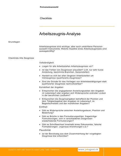 Arbeitszeugnis Analyse