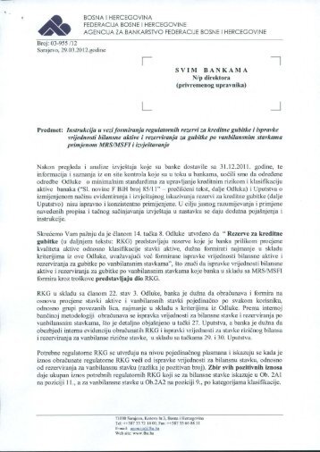 Preuzmite dokument u PDF formatu - Agencija za bankarstvo FBiH