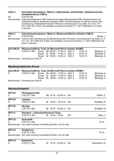 Vorlesungs- verzeichnis - Pädagogische Hochschule - Schwäbisch ...