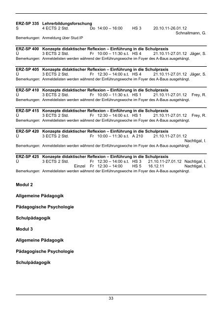 Vorlesungs- verzeichnis - Pädagogische Hochschule - Schwäbisch ...