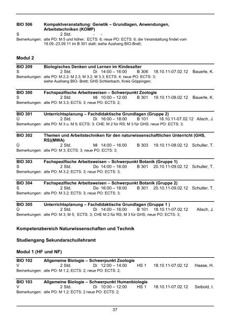 Vorlesungs- verzeichnis - Pädagogische Hochschule - Schwäbisch ...