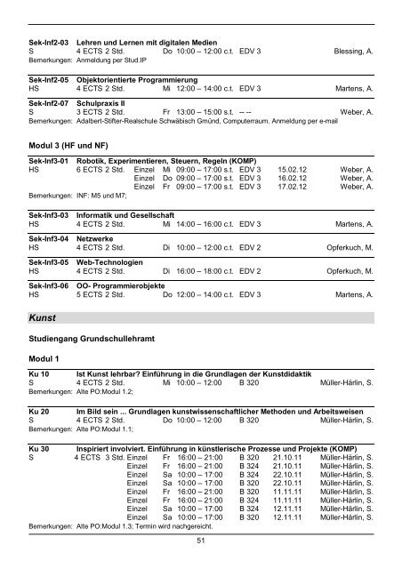 Vorlesungs- verzeichnis - Pädagogische Hochschule - Schwäbisch ...