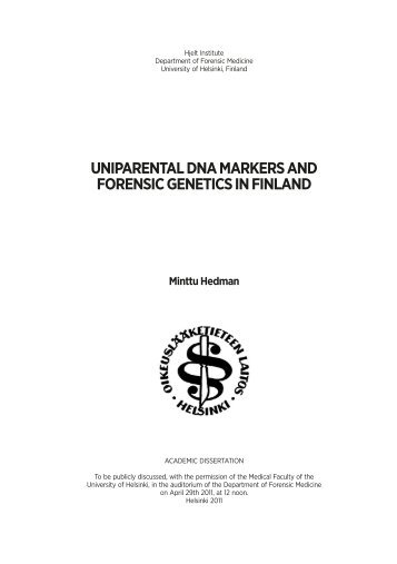 Uniparental DNA markers and forensic genetics ... - Helda - Helsinki.fi