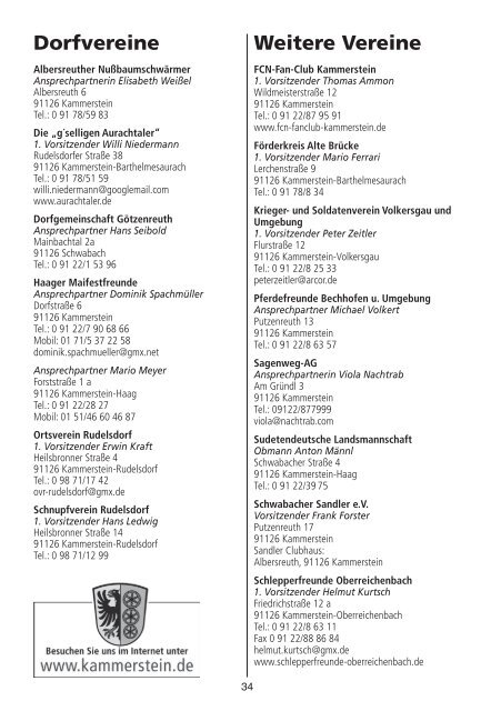 Hier der gesamte Veranstaltungskalender - Gemeinde Kammerstein