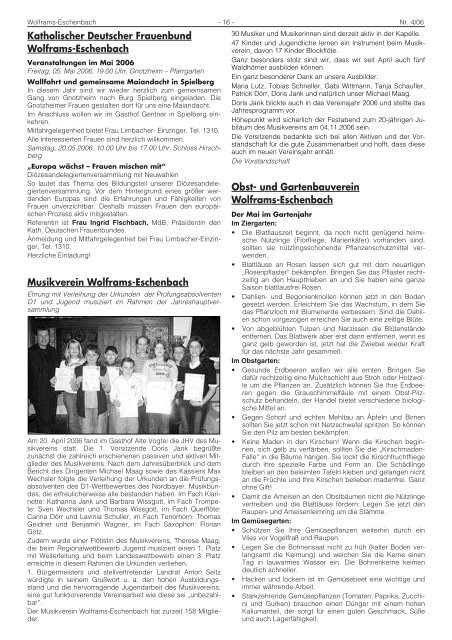 Amtsblatt Mai 2006 - Stadt Wolframs-Eschenbach